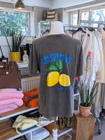 T-Shirt Freshly Squeezed Zitrone Anthrazit Backprint Baumwolle One Size