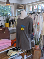 T-Shirt Freshly Squeezed Zitrone Anthrazit Backprint Baumwolle One Size