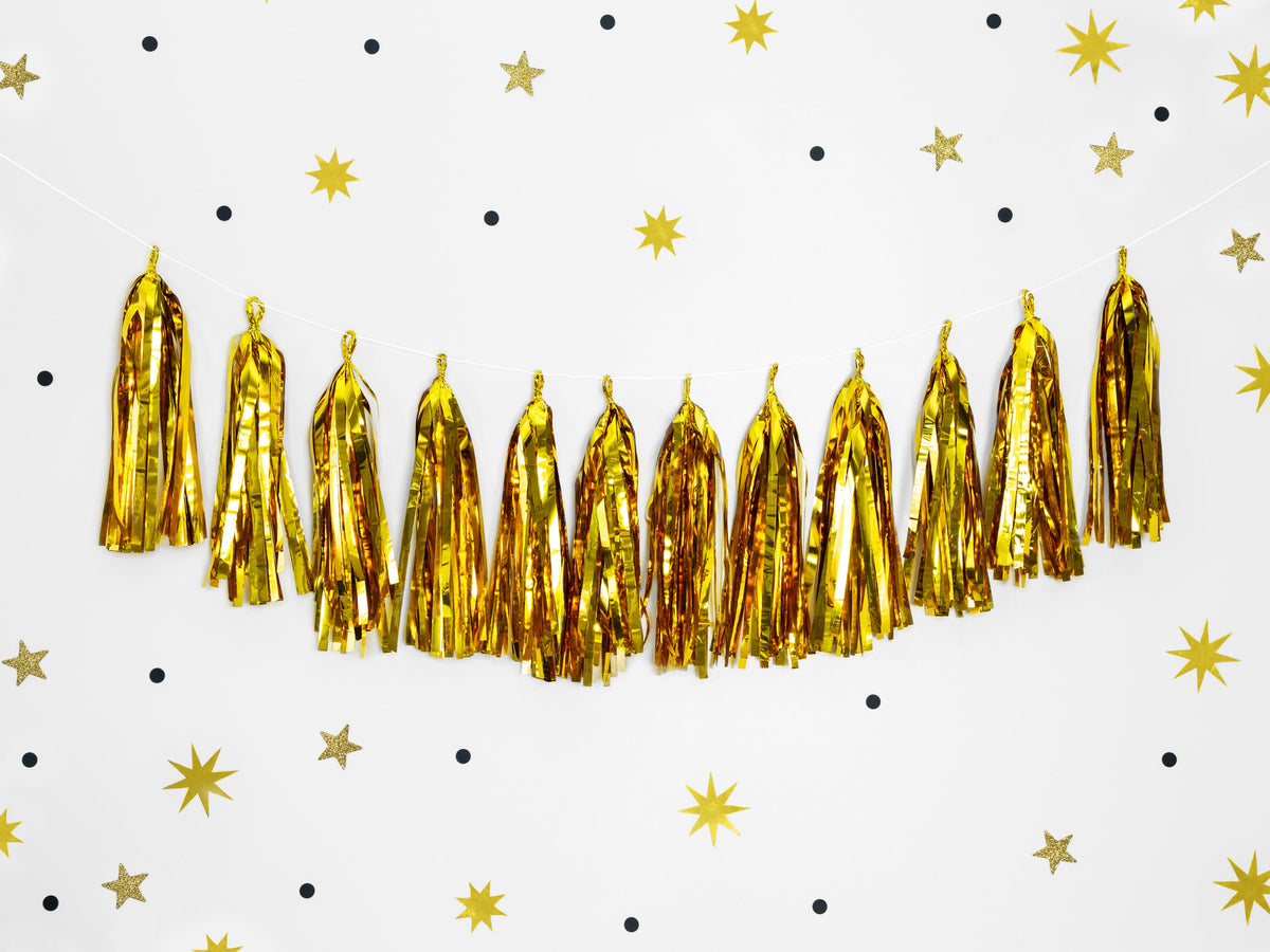Girlande Quasten Gold | 12Stk./200cm