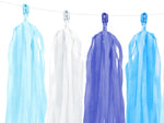 Girlande Quasten Weiß Blau | 12Stk./200cm