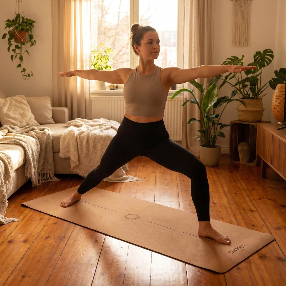 Leichte Kork Yogamatte: rutschfest, dämpfend & langlebig | Pure