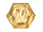 Pappteller Happy Birthday #50| Ø20cm/6Stk. Gold