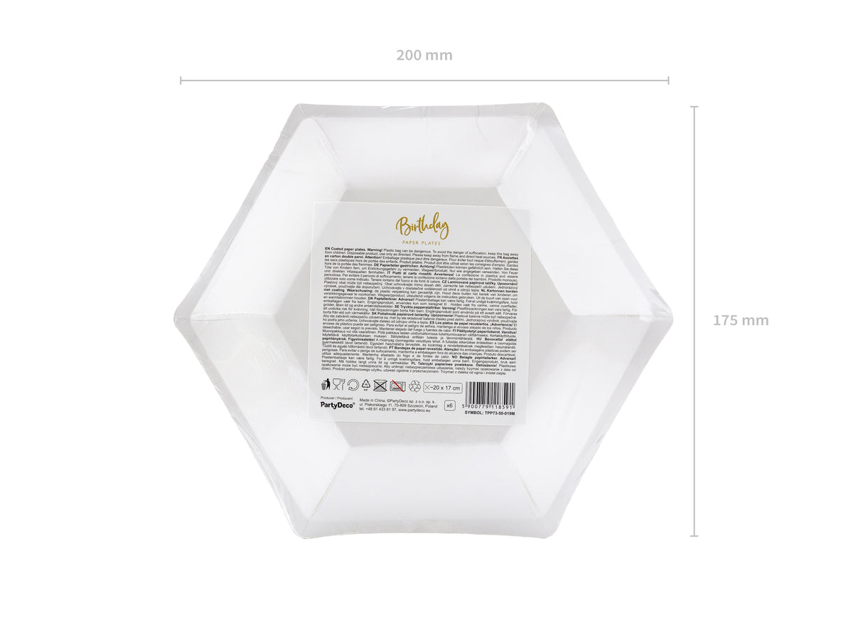 Pappteller Happy Birthday #50| Ø20cm/6Stk. Gold