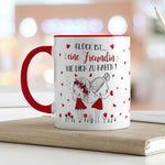 Bedruckte Tasse mit Spruch Glück ist eine Freundin