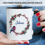 Bedruckte Tasse mit Weihnachtsmotiv - Weihnachtskranz