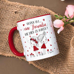 Bedruckte Tasse mit Spruch Glück ist eine Freundin