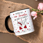 Bedruckte Tasse mit Spruch Glück ist eine Freundin