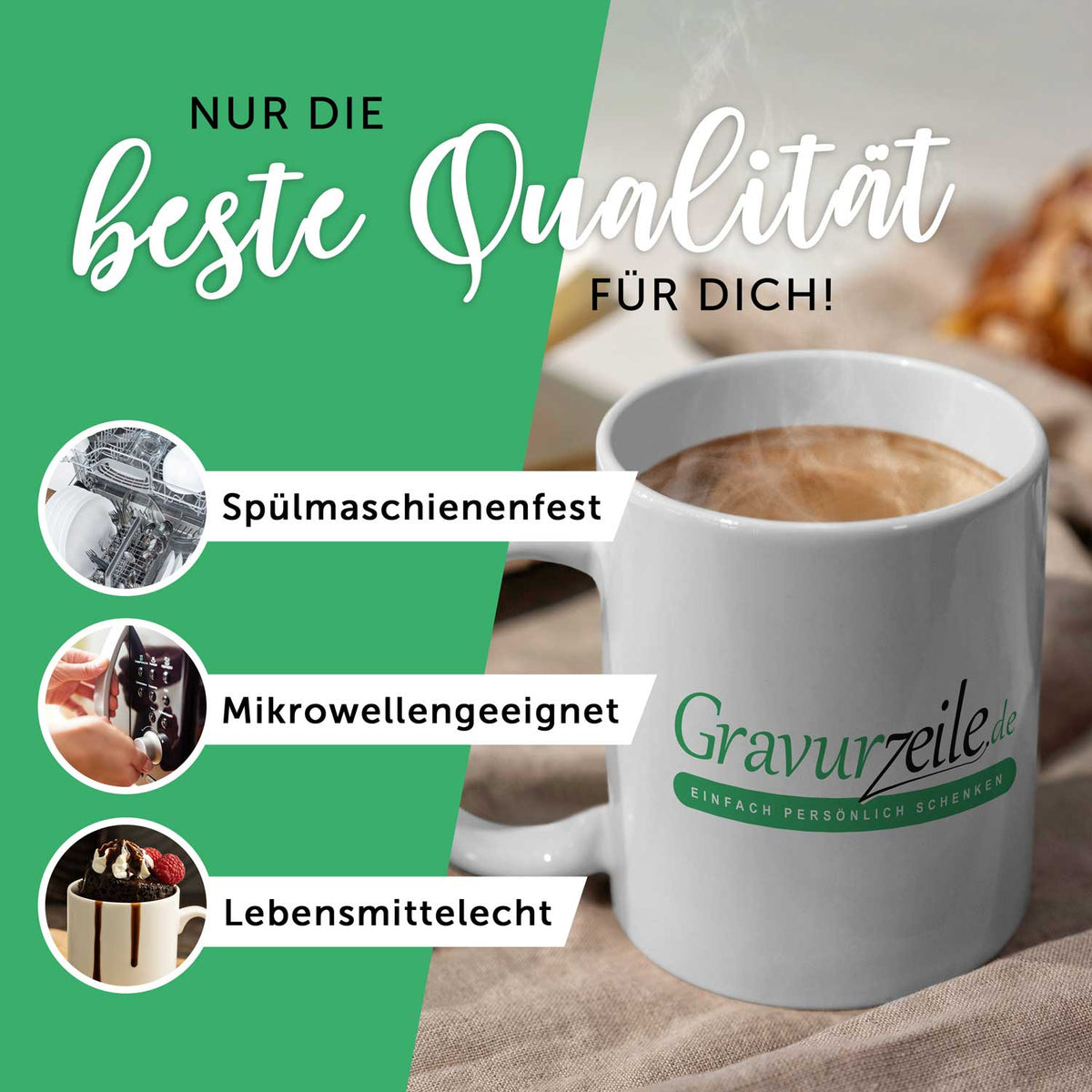 Bedruckte Tasse mit Weihnachtsmotiv - Winterfuchs