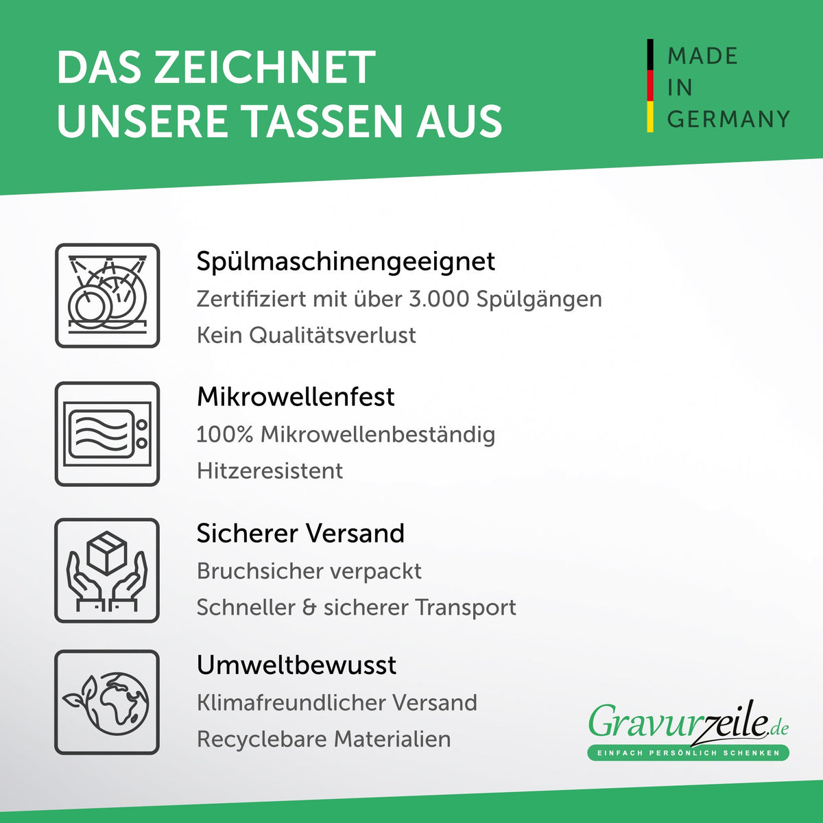 Bedruckte Tasse mit Spruch Glück ist eine Freundin