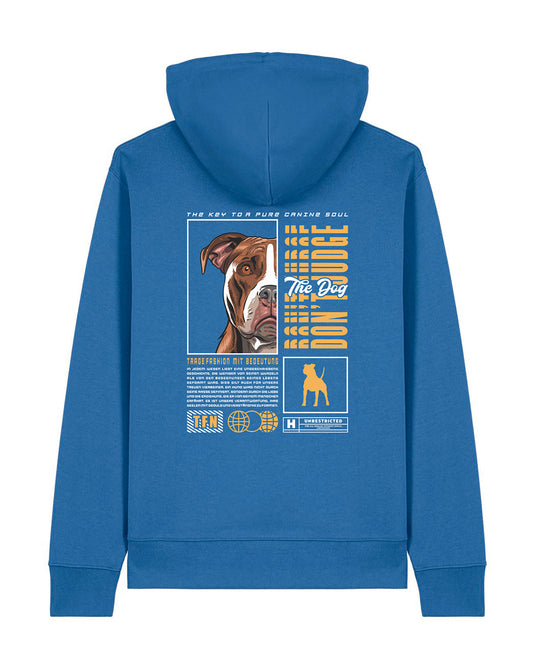 "Don't judge the dog" Unisex Hoodie (Staffordshire Terrier)