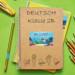 Schuletiketten mit Namen - Unterwasser Design - 100 Aufkleber in verschiedenen Größen