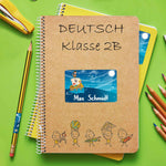 Schuletiketten mit Namen - Piraten Design - 100 Aufkleber in verschiedenen Größen