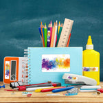 Schuletiketten mit Namen - Color Splash Design - 100 Aufkleber in verschiedenen Größen