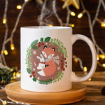 Bedruckte Tasse mit Weihnachtsmotiv - Winterfuchs