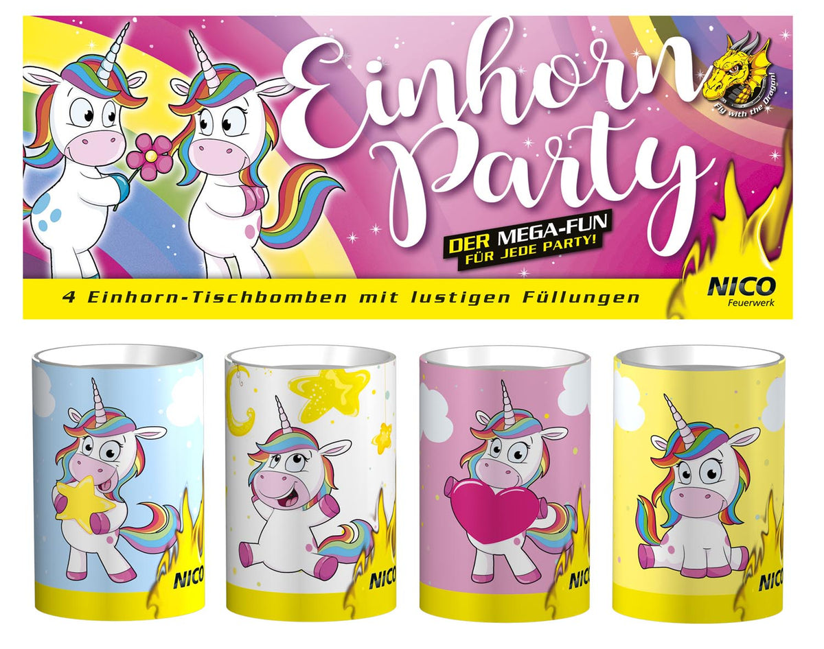 Tischfeuerwerk Einhorn 4Stk.
