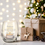 Teelicht mit Gravur - Weihnachtsdeko - Believe in the Magic of Christmas - Personalisiert mit Name