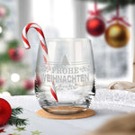 Teelicht mit Gravur - Weihnachtsdeko - Frohe Weihnachten Vintage V2