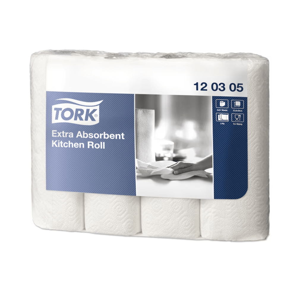 Tork 120305 extra-saugfähige Küchenrolle Premium 3-lagig | Karton (48 Rollen)