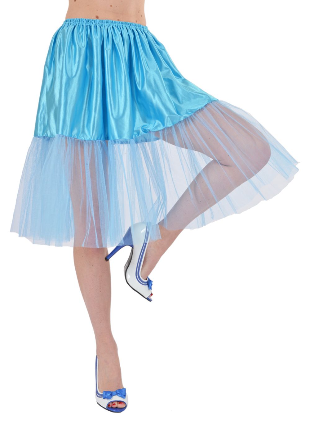 Petticoat Damen Tüllrock - Länge 60 cm | Hellblau