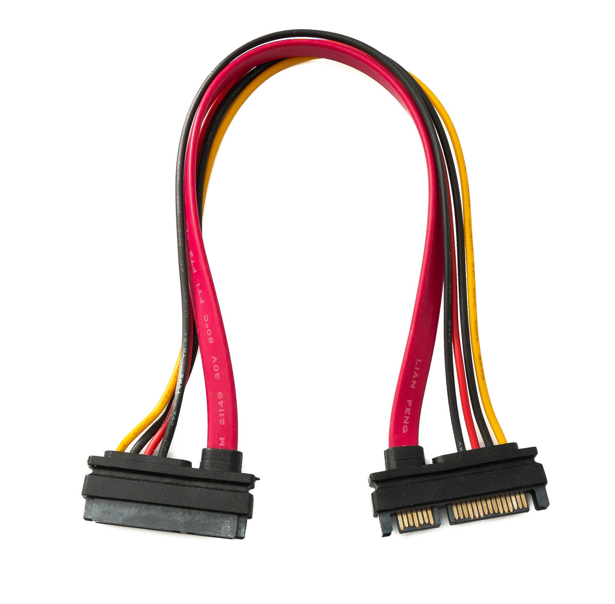 SATA Kabel 30 cm 22Pin 7+15 Stecker zu Buchse für Festplatte | System-S