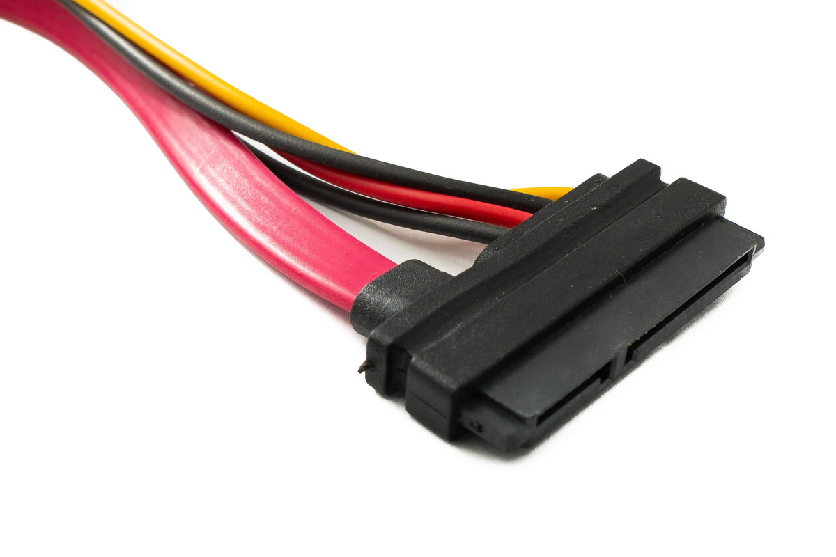 SATA Kabel 30 cm 22Pin 7+15 Stecker zu Buchse für Festplatte | System-S