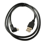 USB 2.0 Kabel 100 cm Micro B Stecker zu Typ A Stecker Right Angled Winkel in Schwarz | System-S
