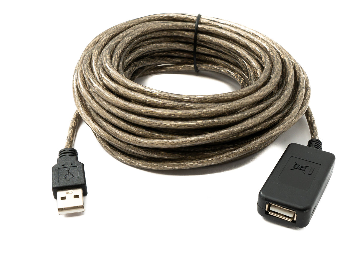 USB 2.0 Kabel 10 m Typ A Stecker zu Buchse Kabel in Grau | System-S