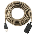 USB 2.0 Kabel 10 m Typ A Stecker zu Buchse Kabel in Grau | System-S