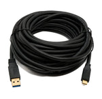 USB 3.1 Kabel 8 m Typ C Stecker zu 3.0 A Stecker 5 Gbit/s 100W in Schwarz | System-S