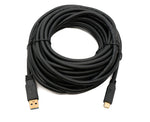 USB 3.1 Kabel 8 m Typ C Stecker zu 3.0 A Stecker 5 Gbit/s 100W in Schwarz | System-S