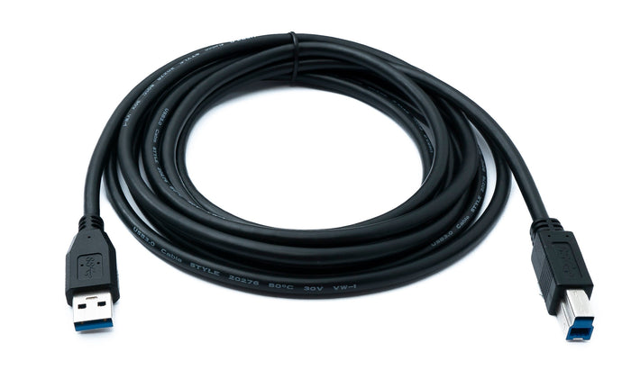 USB 3.0 Kabel 3 m Typ B Stecker zu A Stecker 5 Gbit/s 100W in Schwarz | System-S