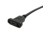 USB 3.1 Gen 2 Kabel 2 m Typ C Stecker zu Buchse Doppel Schraube Up Down Angled Winkel | System-S
