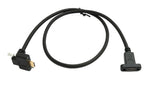 USB 3.1 Gen 2 Kabel 60 cm Typ C Stecker zu Buchse Doppel Schraube Up Down Angled Winkel | System-S