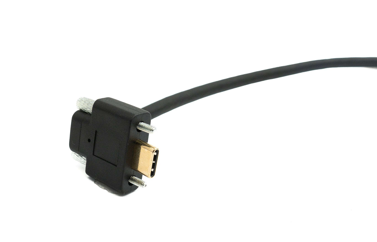 USB 3.1 Gen 2 Kabel 60 cm Typ C Stecker zu Buchse Doppel Schraube Up Down Angled Winkel | System-S