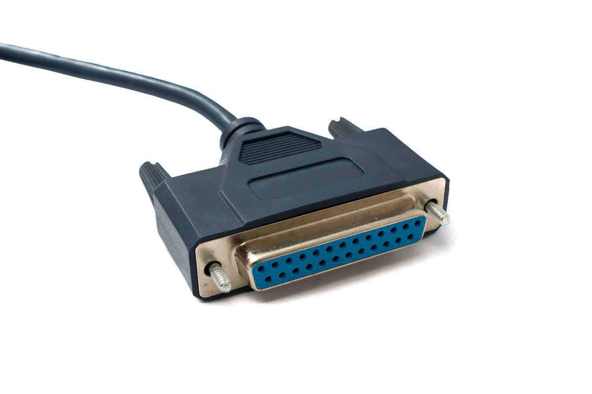 USB 2.0 Kabel 120 cm Typ A  Stecker zu D Sub 25 Pin Buchse IEEE 1248 in Blau | System-S