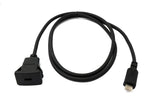 USB 3.1 Kabel 100 cm Typ C Stecker zu Buchse Panel Mount 5 Gbit/s in Schwarz | System-S