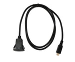 USB 3.1 Kabel 100 cm Typ C Stecker zu Buchse Panel Mount 5 Gbit/s in Schwarz | System-S