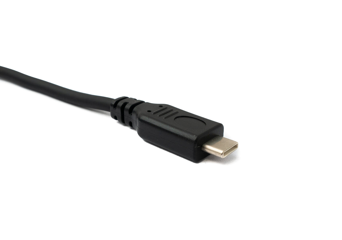 USB 3.1 Kabel 100 cm Typ C Stecker zu Buchse Panel Mount 5 Gbit/s in Schwarz | System-S