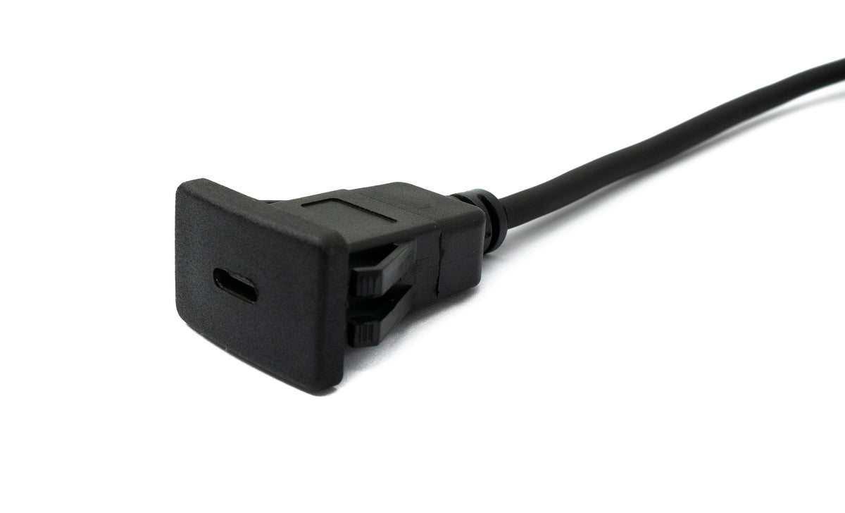USB 3.1 Kabel 100 cm Typ C Stecker zu Buchse Panel Mount 5 Gbit/s in Schwarz | System-S