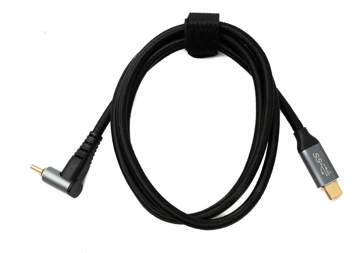 USB 3.1 Gen 2 Typ C Kabel 100 cm Stecker zu Stecker 10 Gbit/s 100W Winkel | System-S