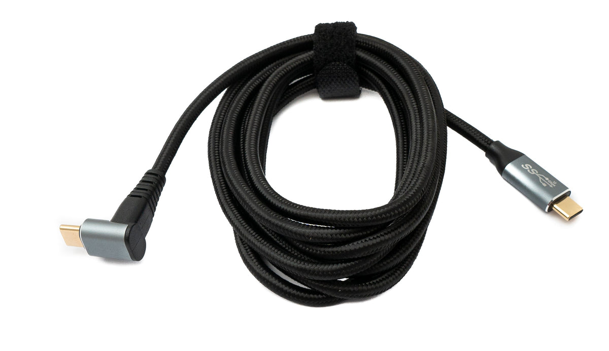USB 3.1 Gen 2 Typ C Kabel 2 m Stecker zu Stecker 10 Gbit/s 100W Winkel | System-S