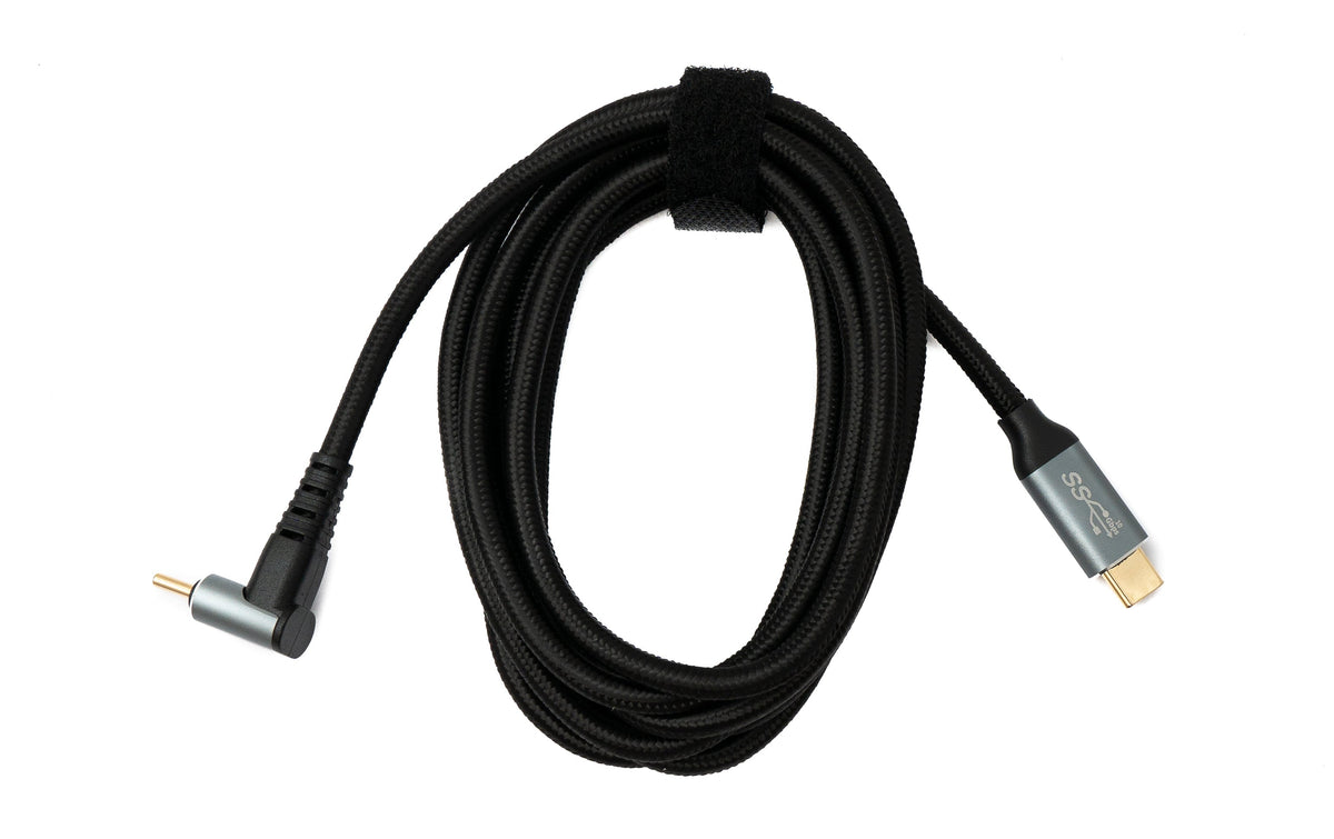 USB 3.1 Gen 2 Typ C Kabel 2 m Stecker zu Stecker 10 Gbit/s 100W Winkel | System-S