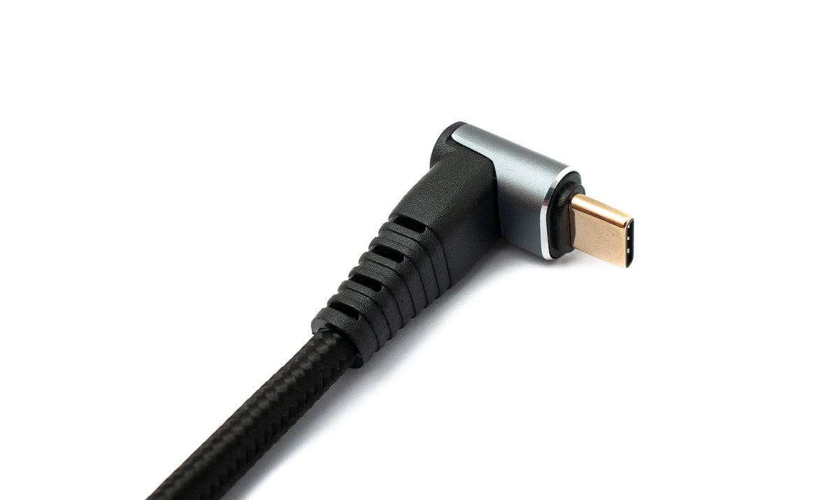 USB 3.1 Gen 2 Typ C Kabel 2 m Stecker zu Stecker 10 Gbit/s 100W Winkel | System-S