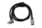 USB 3.1 Gen 2 Typ C Kabel 100 cm Stecker zu Buchse 10 Gbit/s 100W Winkel | System-S