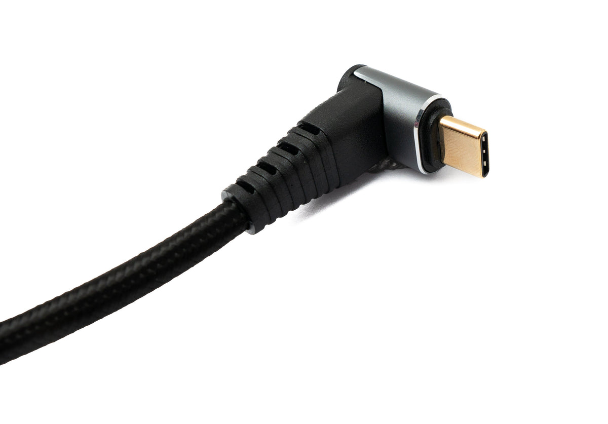 USB 3.1 Gen 2 Typ C Kabel 100 cm Stecker zu Buchse 10 Gbit/s 100W Winkel | System-S