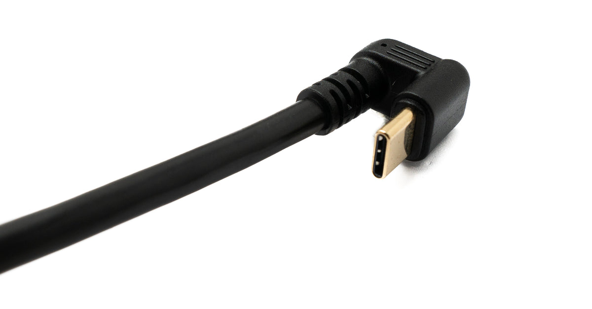 USB 3.1 Typ C Kabel 80 cm Stecker zu Stecker 5 Gbit/s Spirale U Turn 180° Winkel | System-S