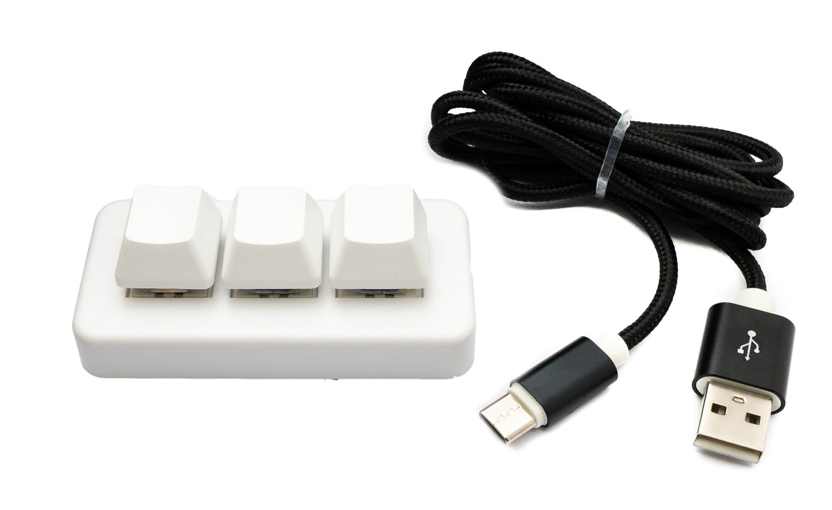 PCsensor USB HID Keypad 3 Tasten programmierbar mechanisch RGB LED PC Hotkeys Weiß für osu!