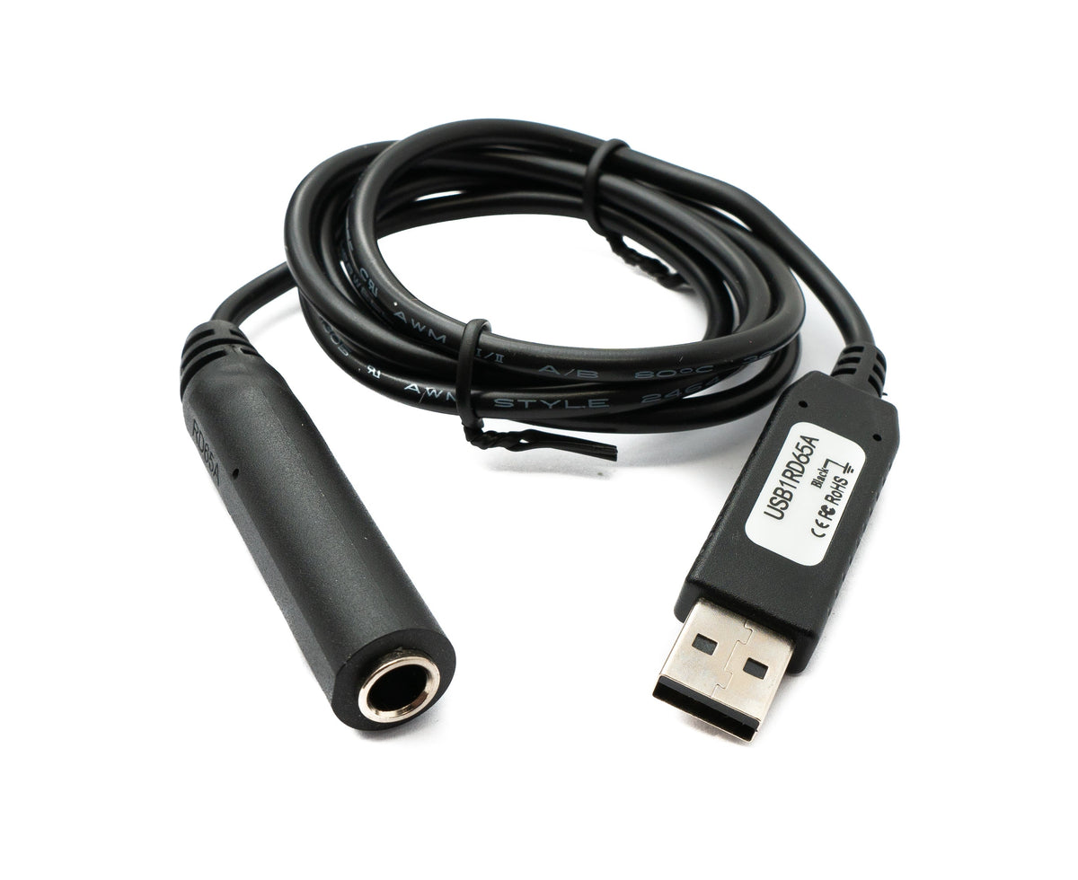 PCsensor Audio Kabel 100 cm Klinke 6,35 mm 2 polig Buchse zu USB 2.0 Typ A Stecker AUX in Schwarz