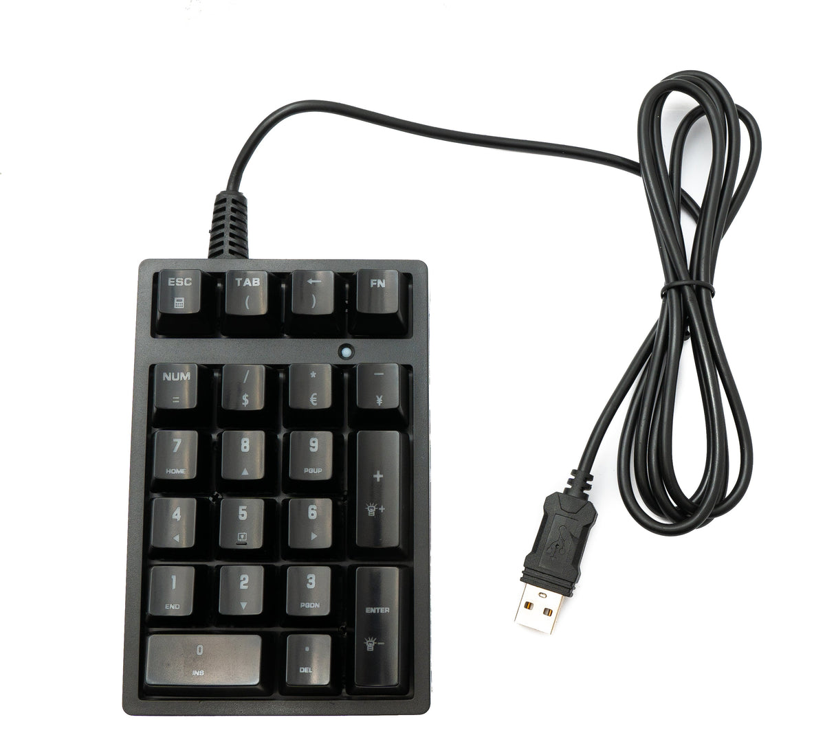 Numpad Ziffernblock 21 Tasten USB 2.0 Typ A mechanische Tastatur mit LED RGB Backlight | System-S