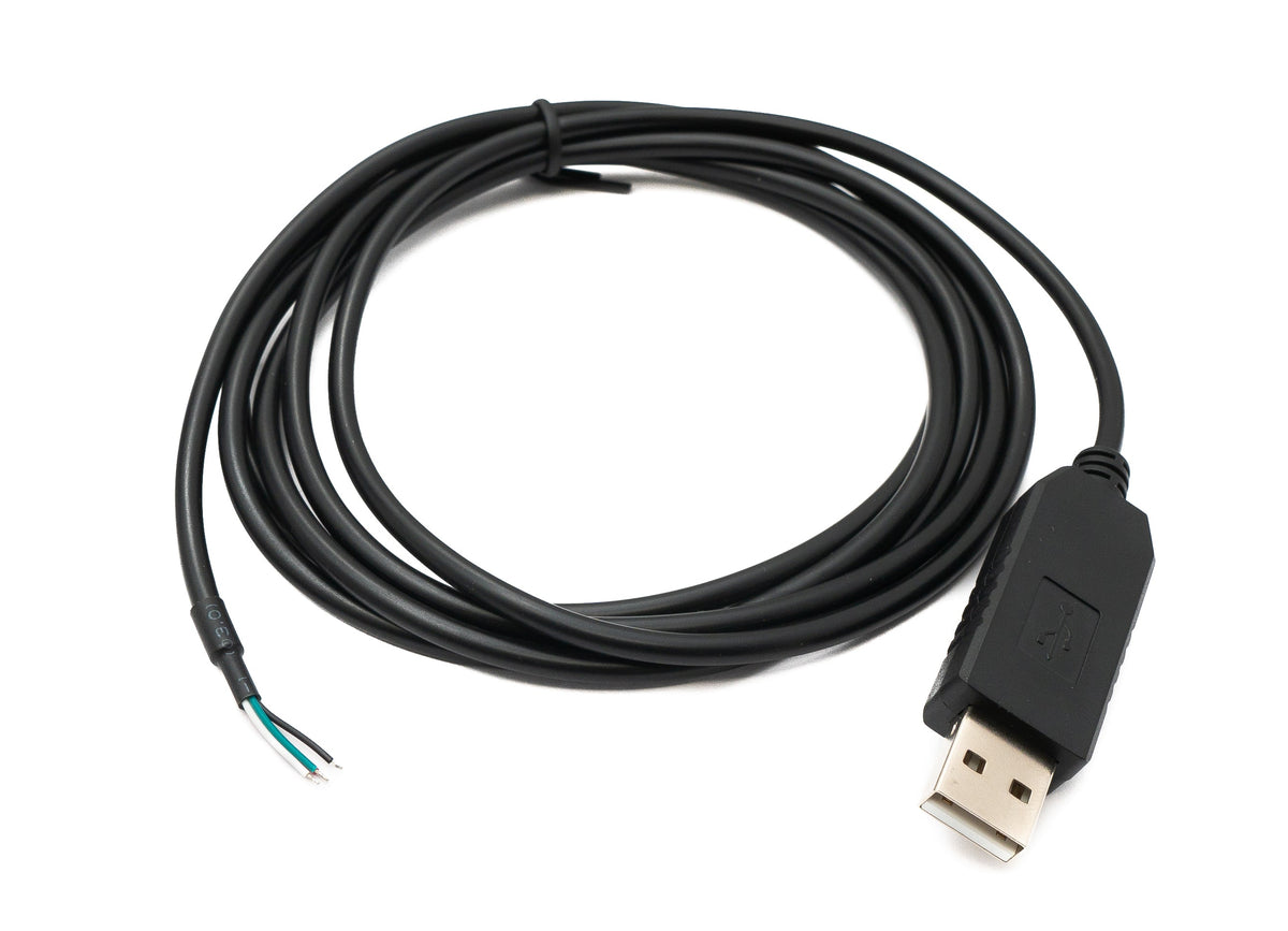 USB 2.0 Kabel 180 cm Typ A zu RS485 4 Pin Pigtail Draht in Schwarz | System-S
